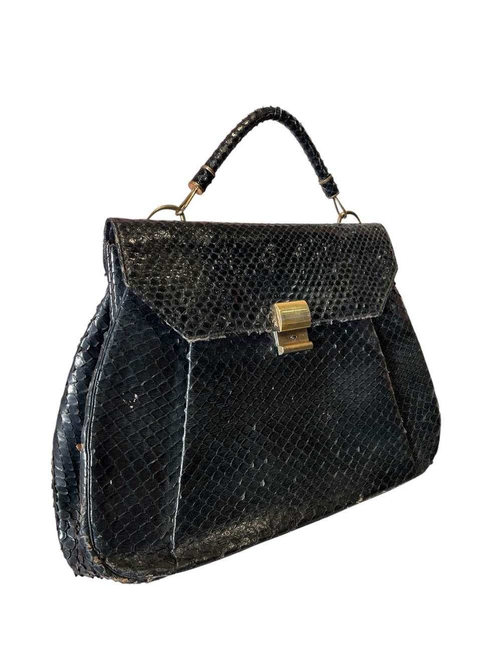 Vintage 1960s Python Oversized Handbag - Picture 2 of 6